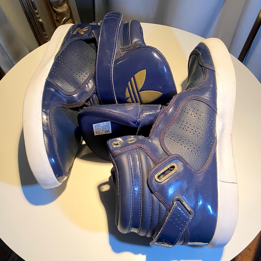 Adidas ORIGINALS Adirise Men’s High Top Sneakers Midn Blue & Gold Details 10.5 - Picture 9 of 9